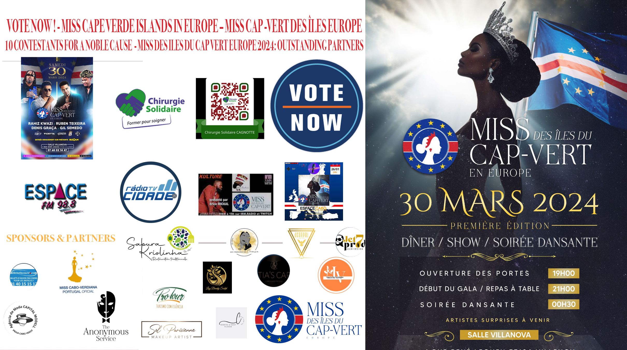 Miss Cap Vert des Îles Europe - Edition 1 and the Esteemed Sponsors and Partners