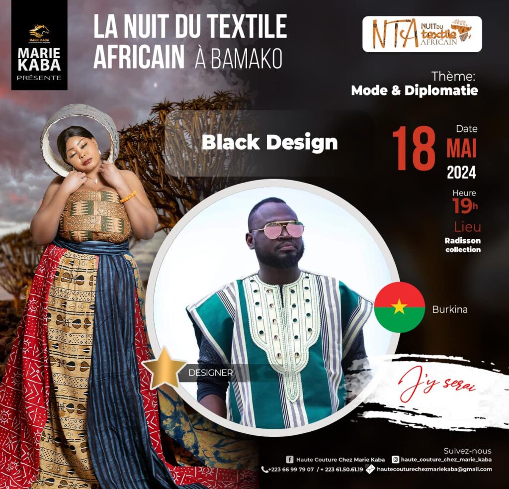 LA NUIT DU TEXTILE AFRICAIN A BAMAKO - BLACK DESIGN FROM BURKINA -DN-AFRICA MEDIA PARTNER.