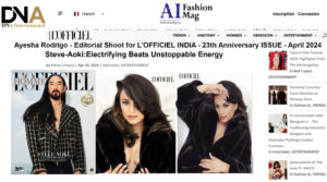 AFRICA-VOGUE-COVER-Ayesha-Rodrigo-Editorial-Shoot-for-L'OFFICIEL-INDIA-23th-Anniversary-ISSUE-April-2024-Steve-Aoki-Electrifying-Beats-Unstoppable-Energy-DN-AFRICA-Media-Partner