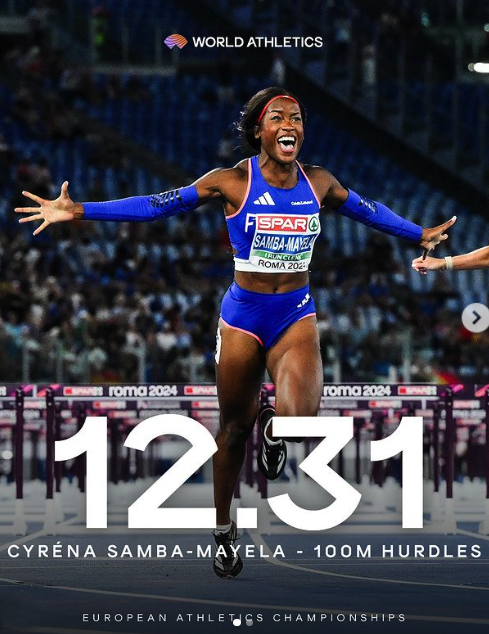 Cyréna Samba-Mayela the best performance worldwide in European Championships 2024 in Italy