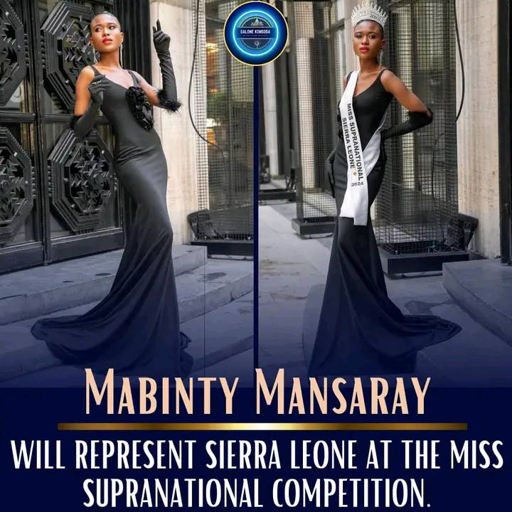 Miss Mabinty MANSARAY represents Miss SupraNational 2024 representing  Miss SupraNational Sierra Leone