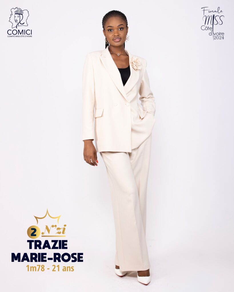 MissCi2024 Discover candidate No. 2 and appreciate her original look and personalityTRAZIE Marie Rose Miss N'zi 2024 1m78 - 21 years old Licence 2 Communication