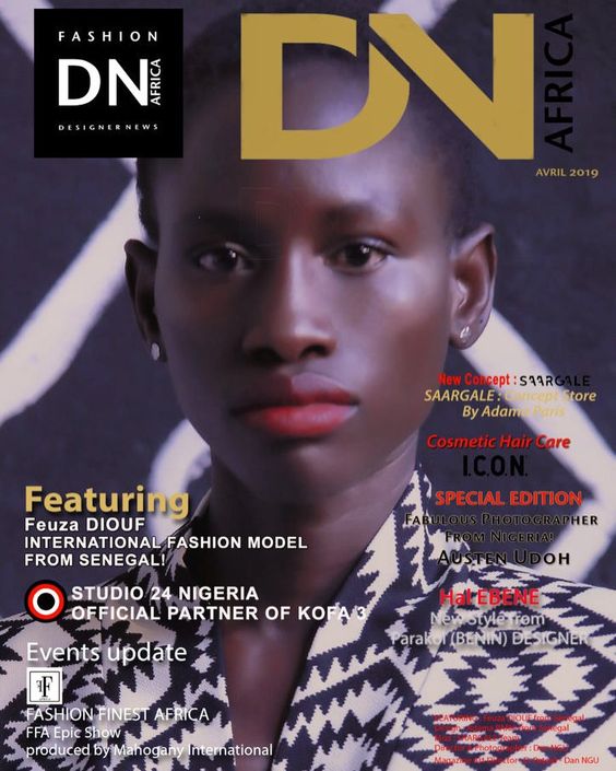 AFRICAN FASHION STYLE MAGAZINE – MAY 2019 COVER – FEUZA DIOUF INTERNATIONAL MODEL - Magazine Number 97