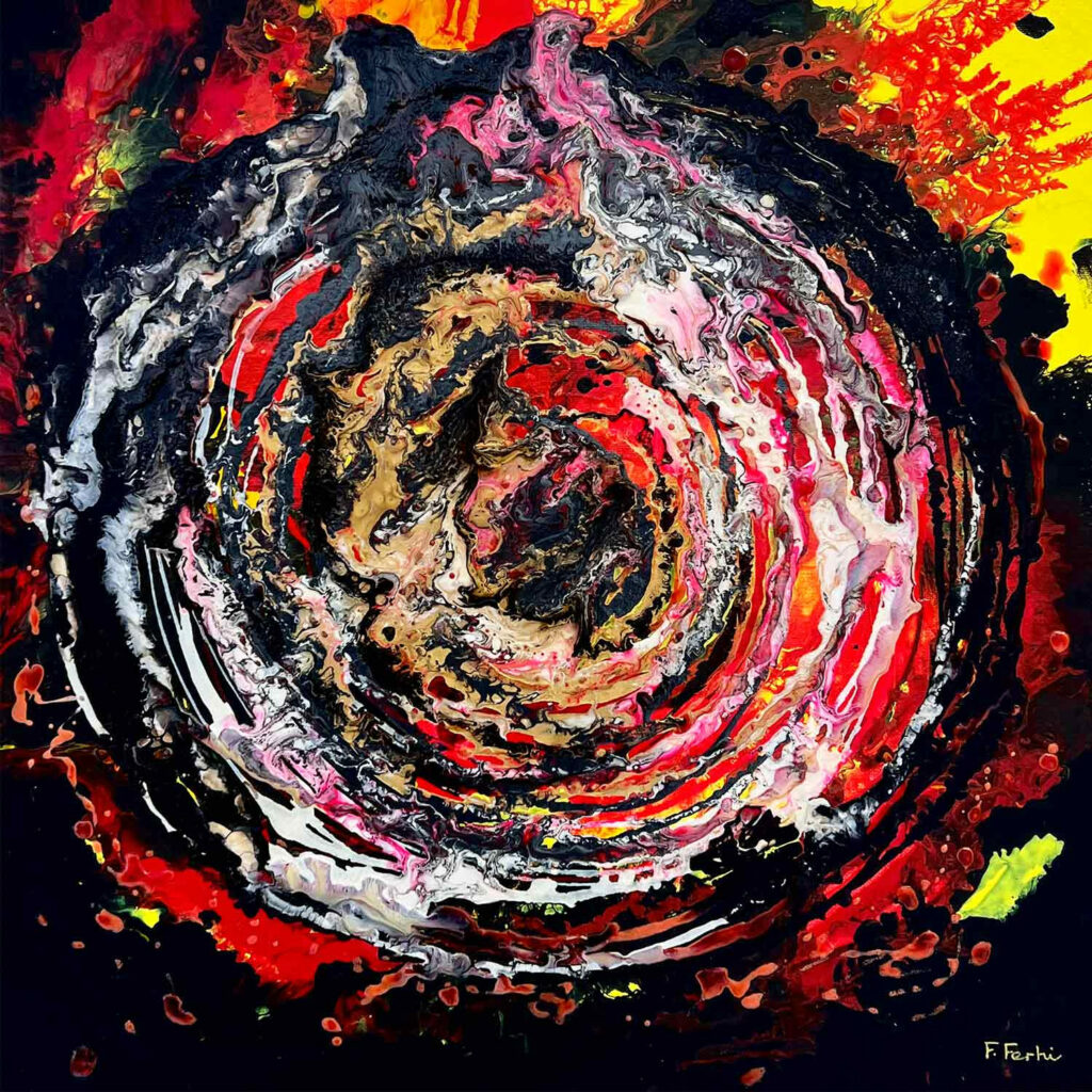 Boiling emotions (2022) Mixed media on canvas Dimensions - 50 x 50 x 2 cm Framing - No