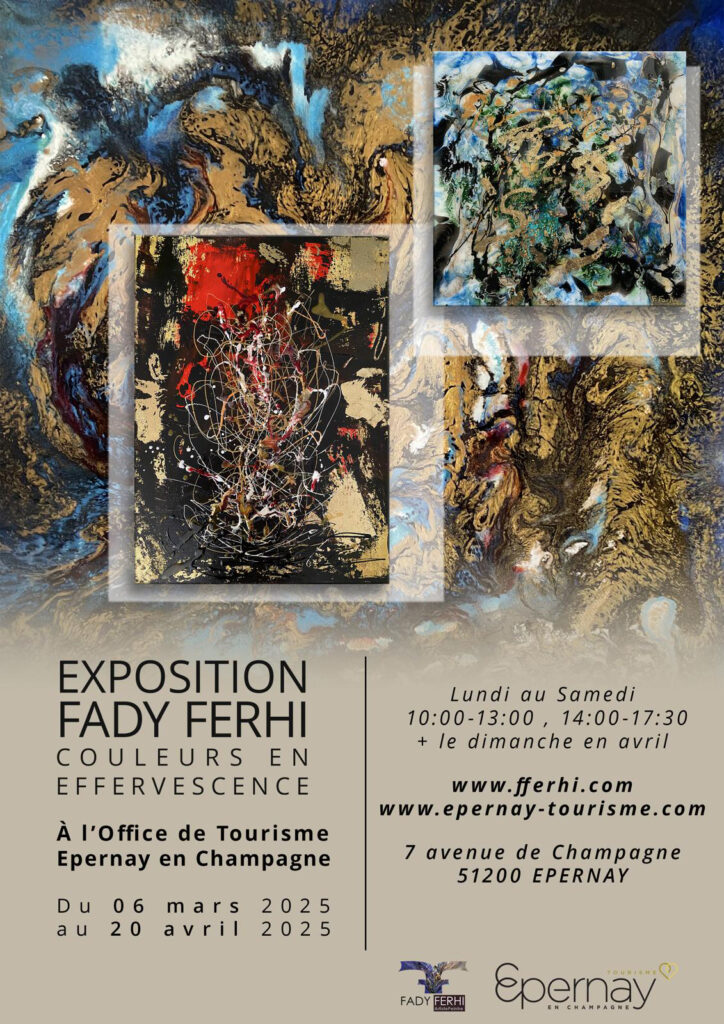 EXPOSITION FADY FERHI COULEURS EN EFFERVESCENCE - OFFICE DU TOURISME EPERNAY EN CHAMPAGNE