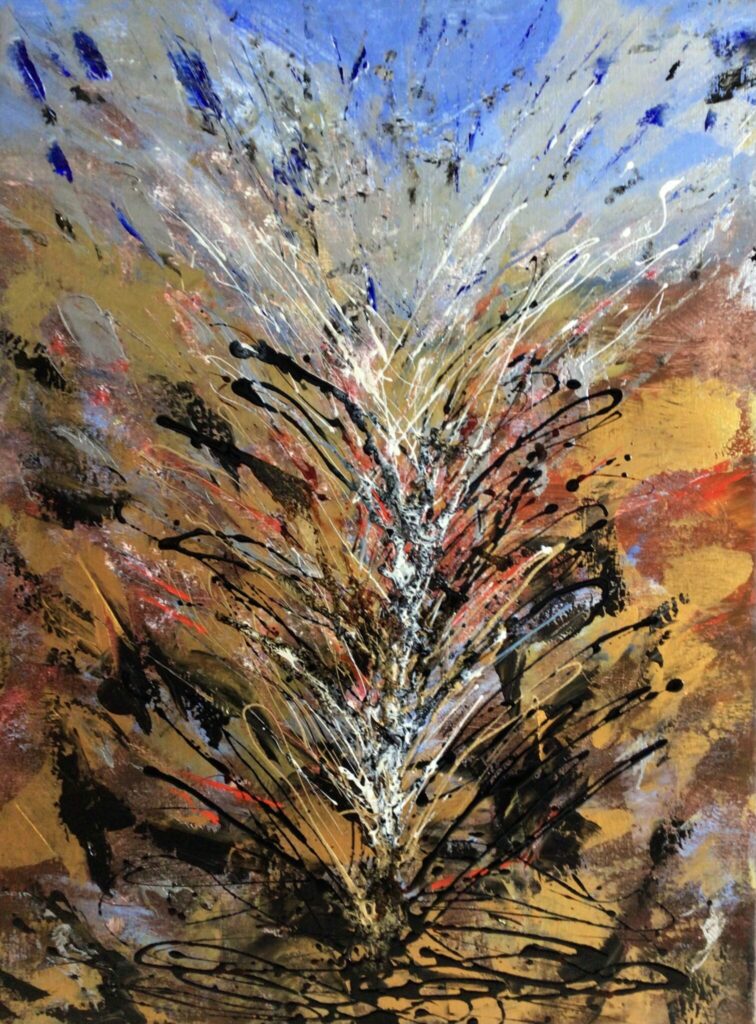 Fady FERHI, Contemporary artist -100x73x2 Mixed media on canvas Feeling Good