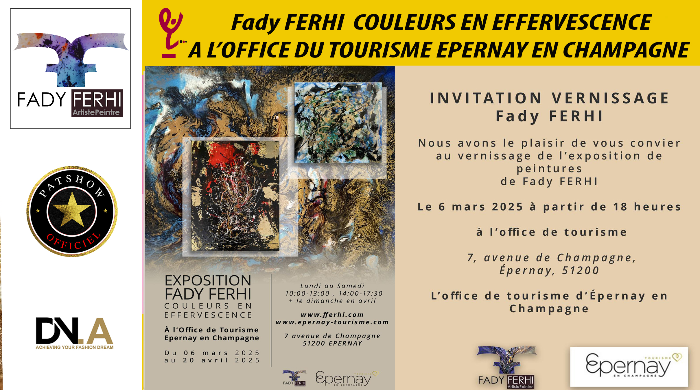 AFRICA-VOGUE-AFRICA- - The "Couleurs en Effervescence" exhibition by Fady Ferhi - Exposition at l'Office du Tourisme of Epernay