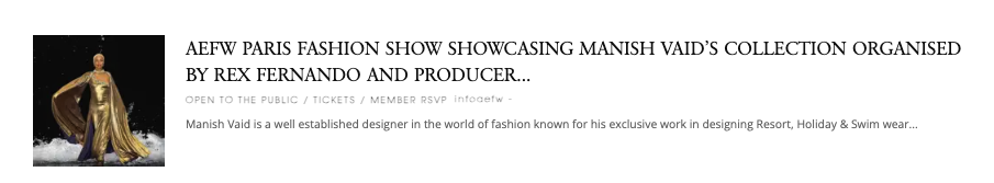 Vaid’s collection organised by Rex Fernando and Producer EMMA Ritsuko World Beauty Inovation - FWO Official Calendar during PFW AW25 FWO